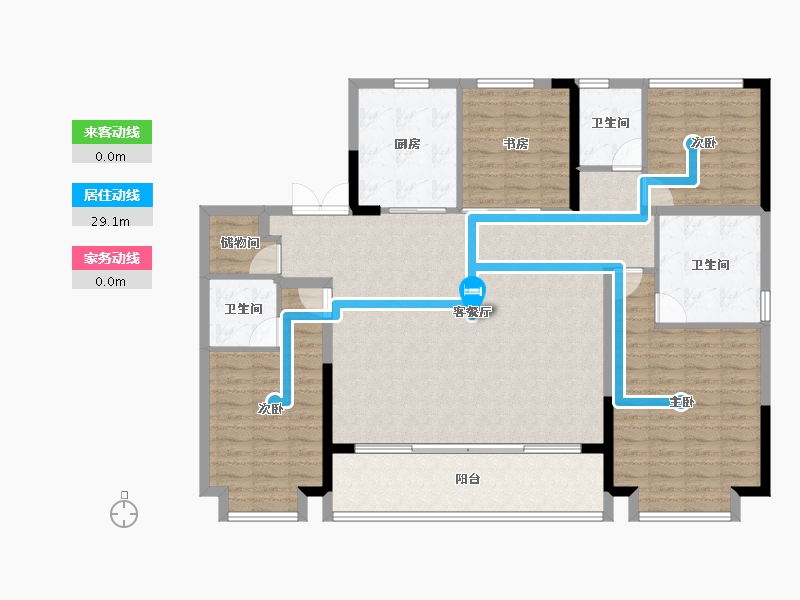 浙江省-宁波市-璟辰府-143.51-户型库-动静线