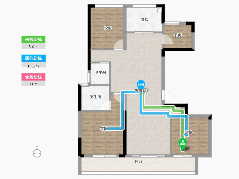 浙江省-金华市-蓝城天玥-101.60-户型库-动静线