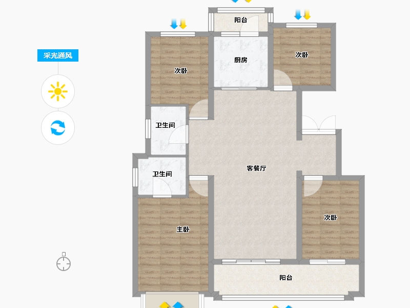 甘肃省-定西市-宏安尚品-112.00-户型库-采光通风