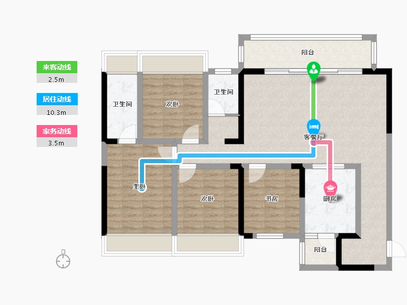 四川省-成都市-天府菁萃里二期-105.86-户型库-动静线