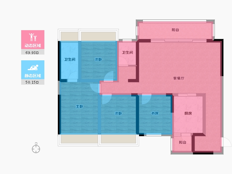 四川省-成都市-天府菁萃里二期-105.86-户型库-动静分区