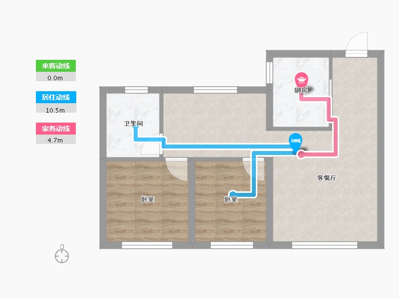 辽宁省-辽阳市-首府壹号-54.57-户型库-动静线