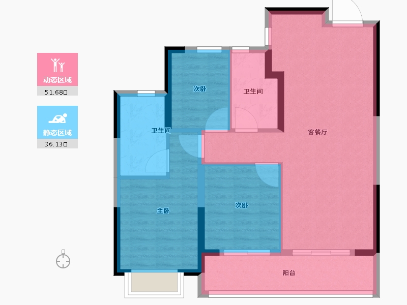 浙江省-宁波市-城投绿城·N30°梦想城-79.00-户型库-动静分区