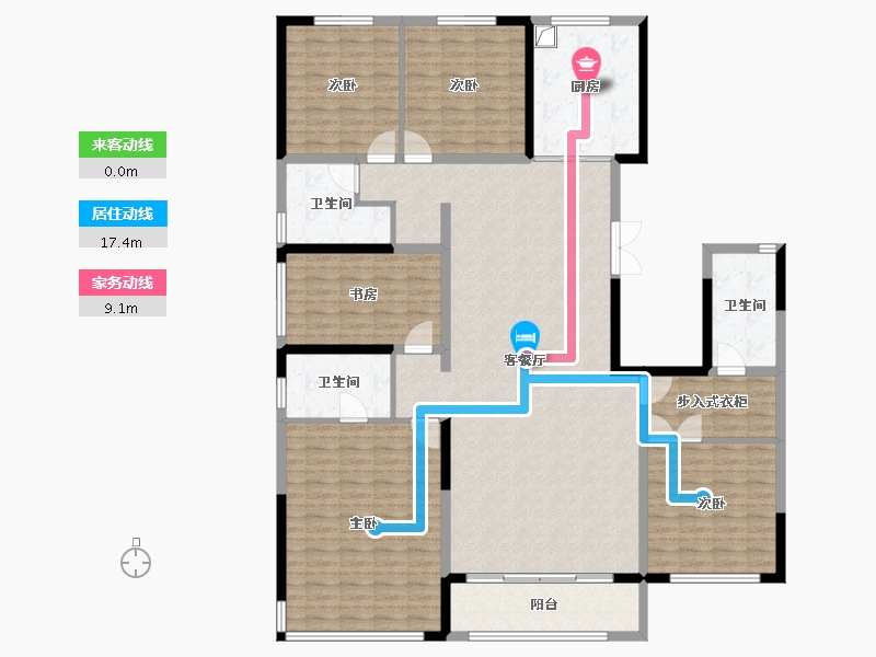 河北省-廊坊市-上善颐园含芳苑2期-181.37-户型库-动静线