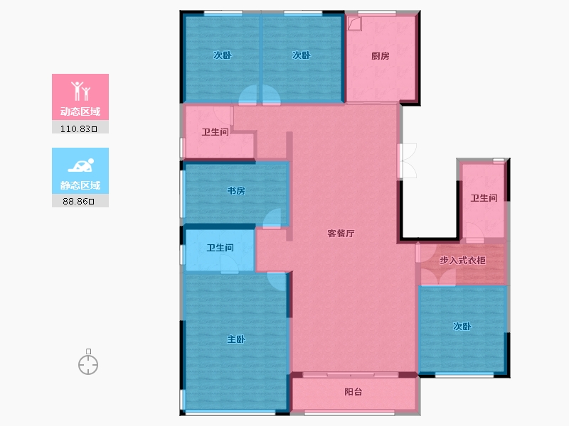 河北省-廊坊市-上善颐园含芳苑2期-181.37-户型库-动静分区