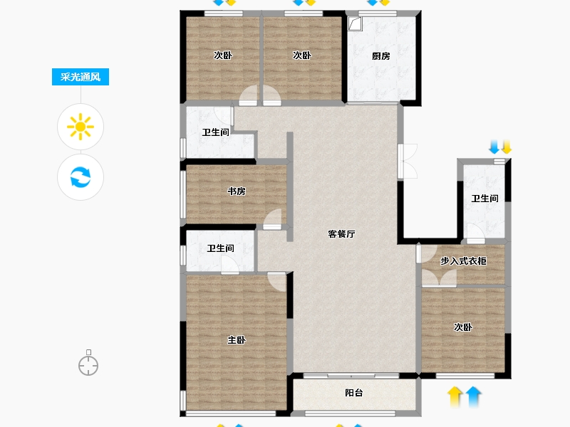 河北省-廊坊市-上善颐园含芳苑2期-181.37-户型库-采光通风