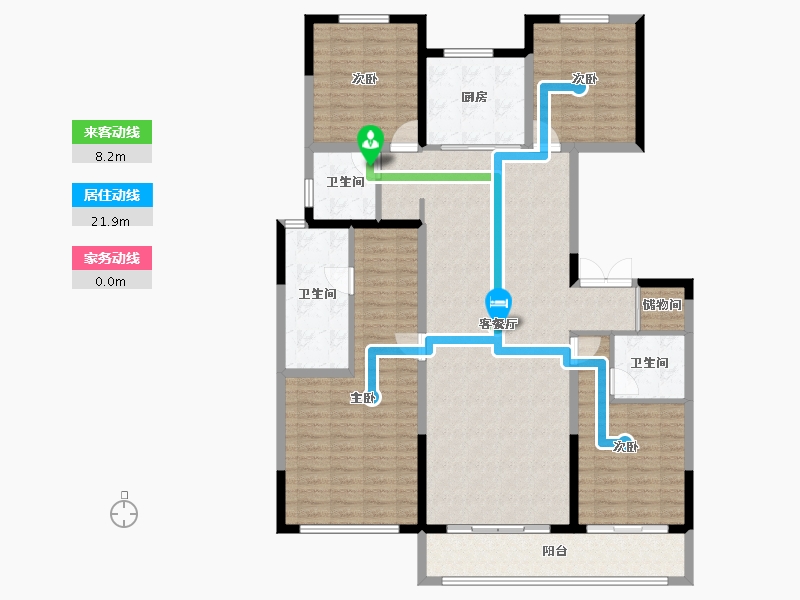 河北省-廊坊市-上善颐园含芳苑2期-143.40-户型库-动静线