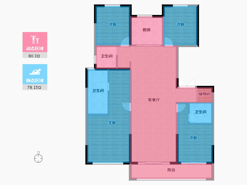 河北省-廊坊市-上善颐园含芳苑2期-143.40-户型库-动静分区