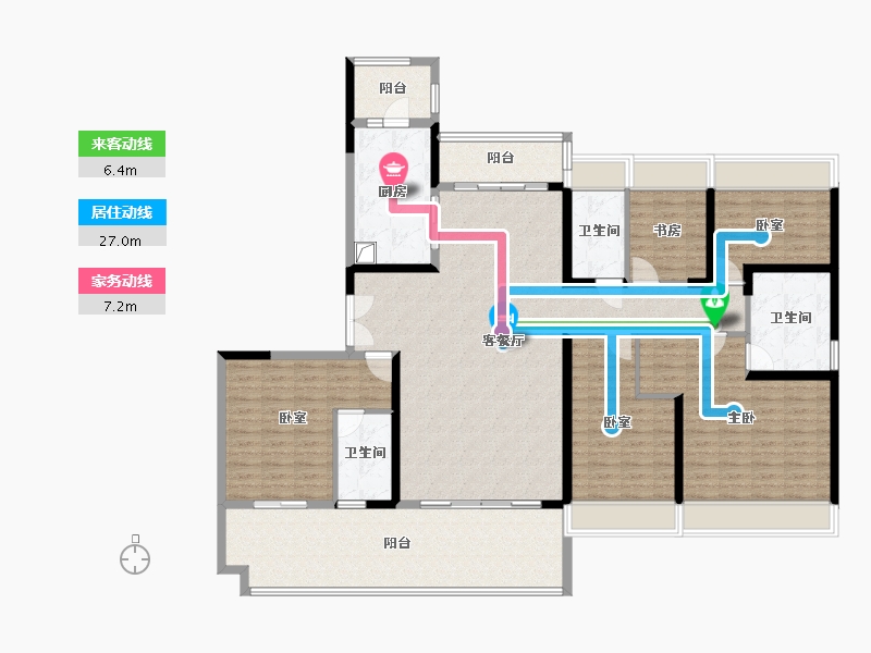 广东省-惠州市-碧桂园滨江府-174.09-户型库-动静线