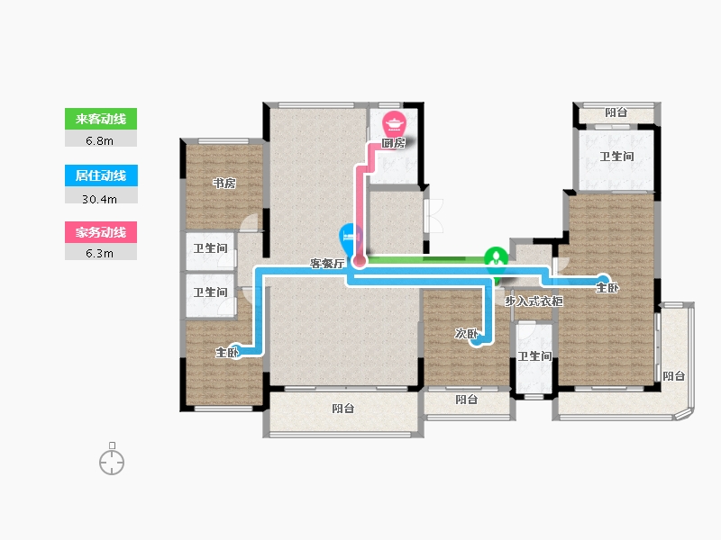 浙江省-嘉兴市-城投鸿翔天樾府-215.20-户型库-动静线