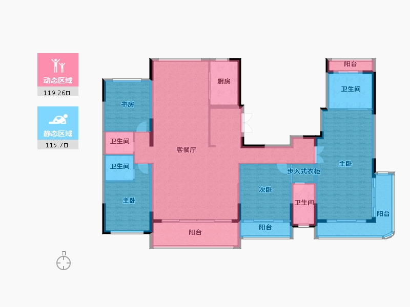 浙江省-嘉兴市-城投鸿翔天樾府-215.20-户型库-动静分区