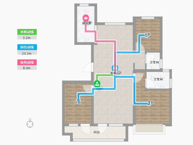 山东省-泰安市-东原桃花源-99.41-户型库-动静线