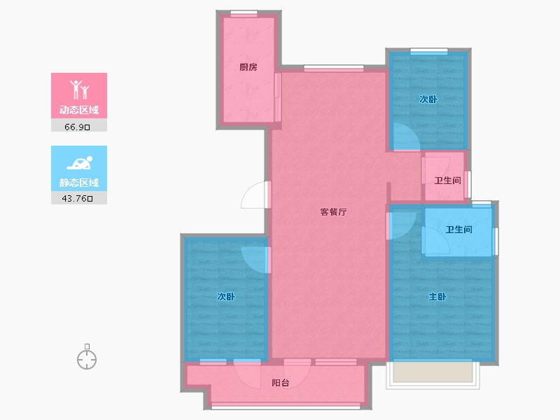 山东省-泰安市-东原桃花源-99.41-户型库-动静分区