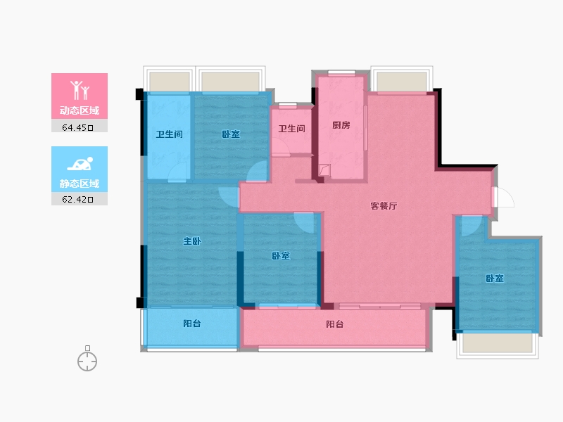 江苏省-南京市-建发缦云-114.40-户型库-动静分区