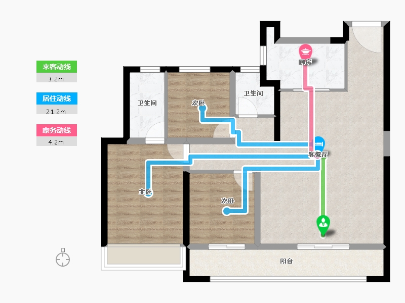 陕西省-西安市-保利阅云台-90.37-户型库-动静线