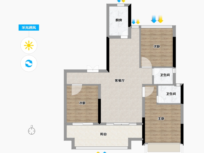 江西省-南昌市-赣地佳苑-88.00-户型库-采光通风