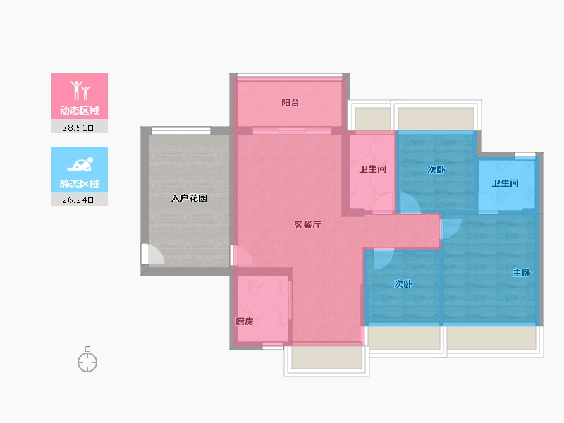 广东省-中山市-上乘·蓝岸-67.99-户型库-动静分区