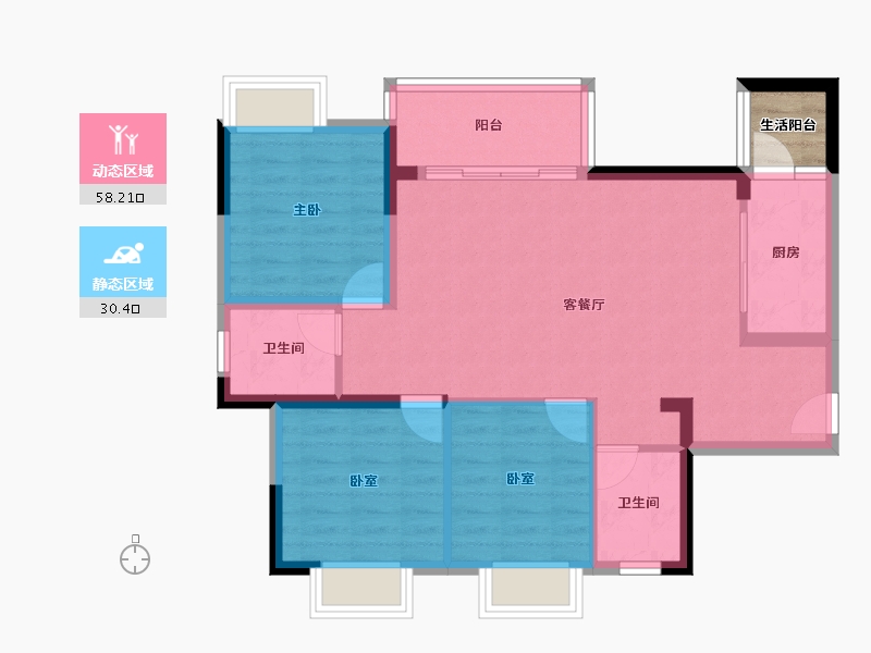 四川省-成都市-正兴紫瑞里-82.07-户型库-动静分区