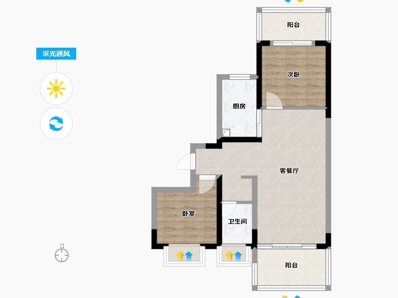 山西省-临汾市-赐福院子-62.34-户型库-采光通风