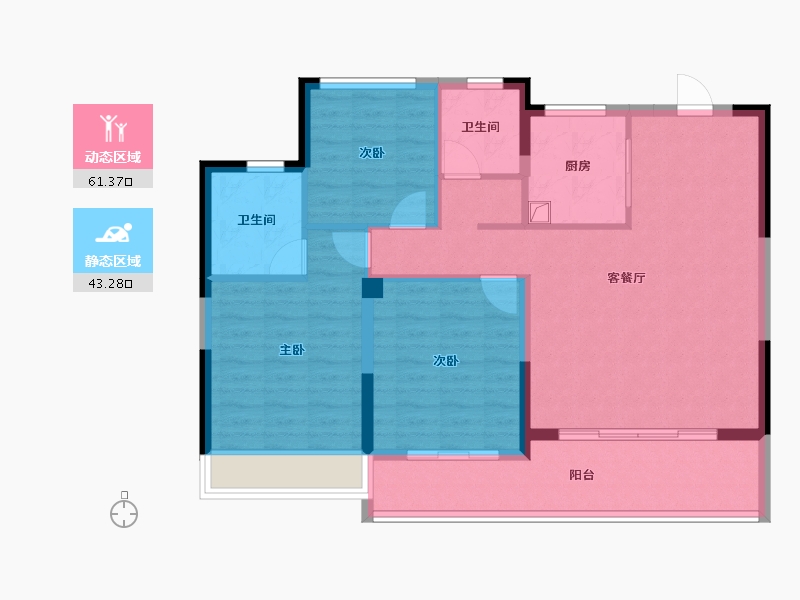 浙江省-嘉兴市-远辰名辰学府-94.40-户型库-动静分区