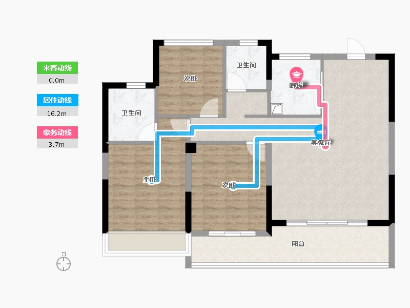 浙江省-嘉兴市-远辰名辰学府-94.40-户型库-动静线