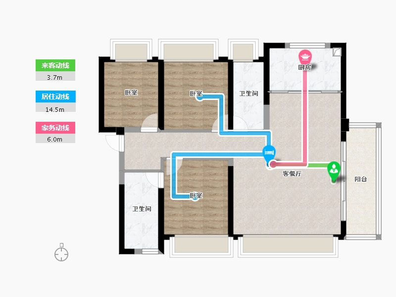 上海-上海市-中国铁建花语前湾-93.60-户型库-动静线