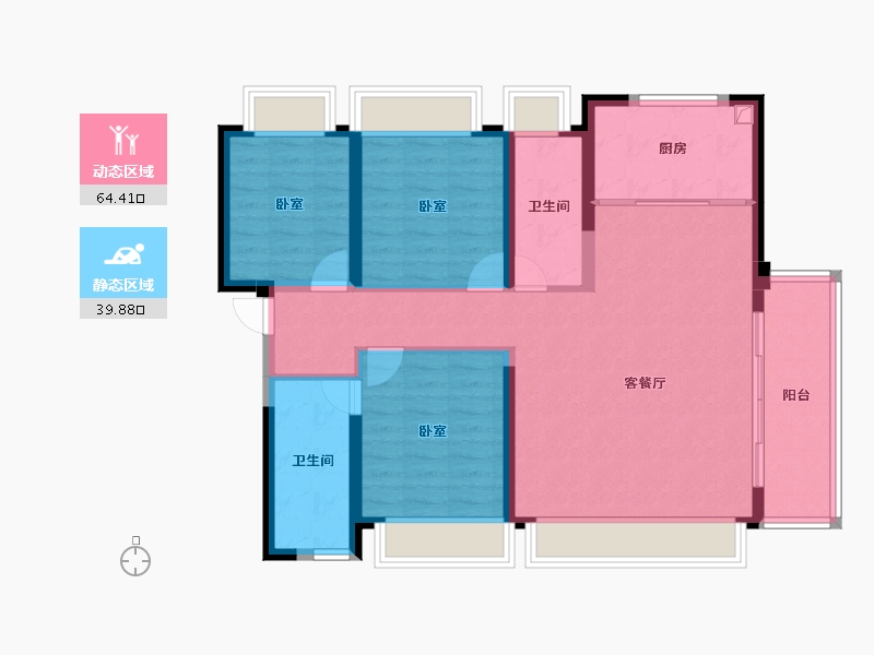 上海-上海市-中国铁建花语前湾-93.60-户型库-动静分区