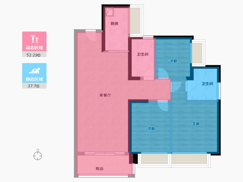 广东省-深圳市-万丰海岸城瀚府二期-80.00-户型库-动静分区