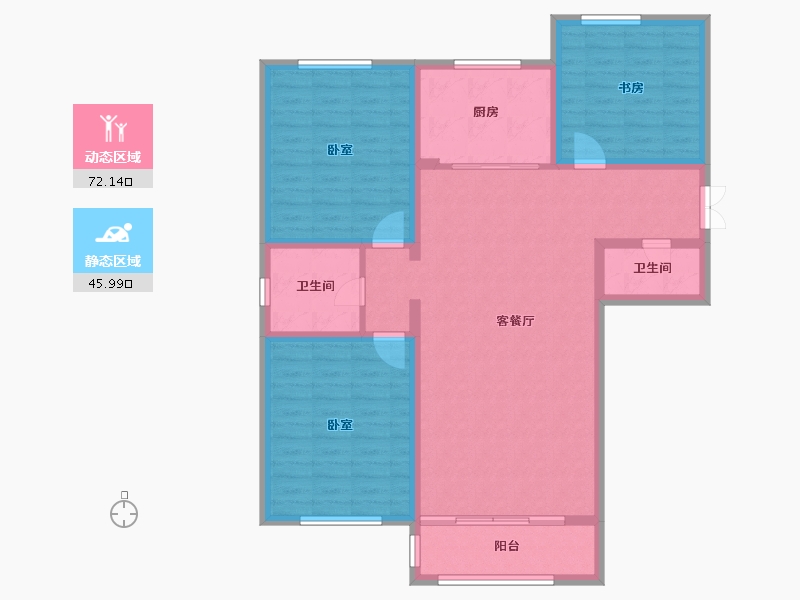 青海省-西宁市-泰来阳光-106.40-户型库-动静分区