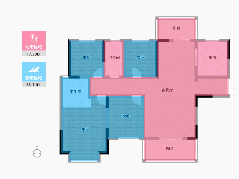 湖南省-永州市-壹品江山-112.23-户型库-动静分区