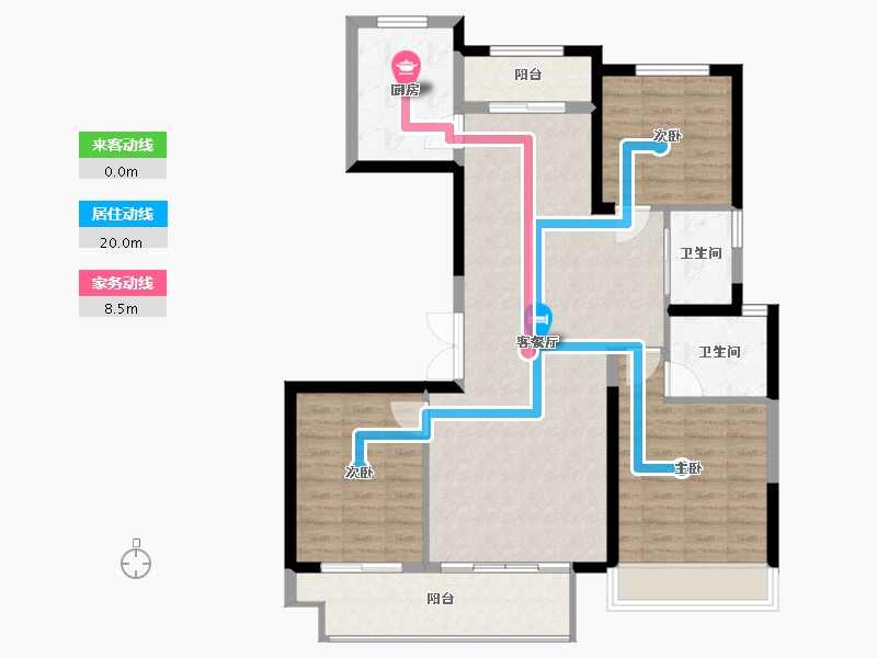 陕西省-西安市-绿城蘭园-98.48-户型库-动静线