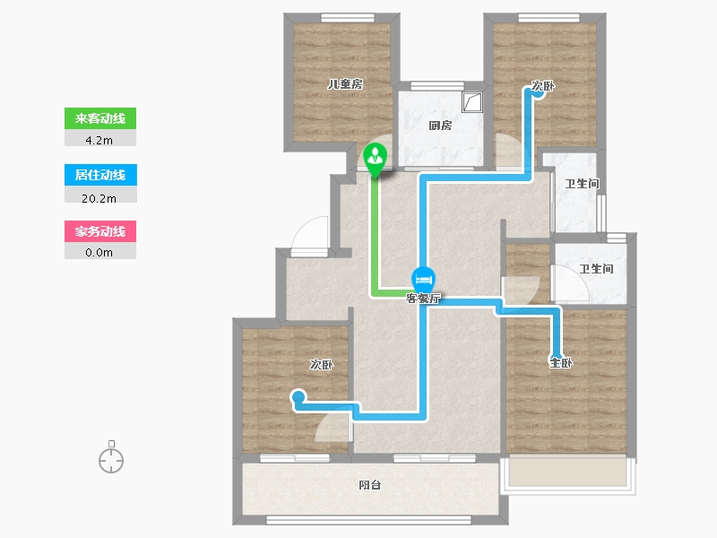 山东省-泰安市-肥城上城郦景-96.80-户型库-动静线