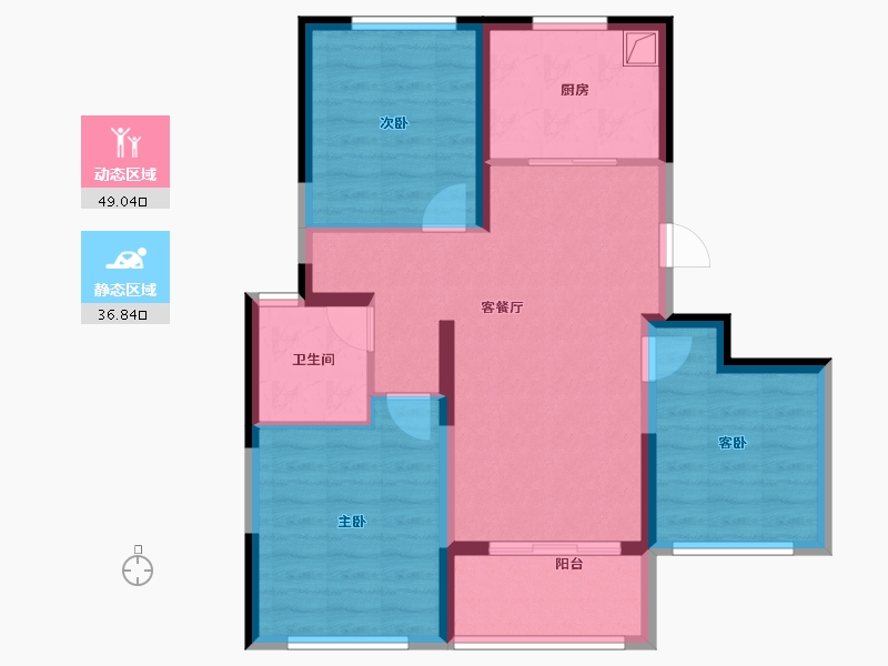 上海-上海市-临港天荟-76.25-户型库-动静分区