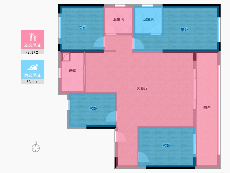 江苏省-徐州市-富春山居-118.40-户型库-动静分区