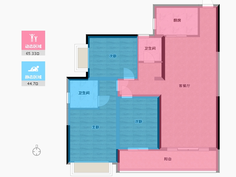 湖南省-衡阳市-恒建紫金湾-123.00-户型库-动静分区