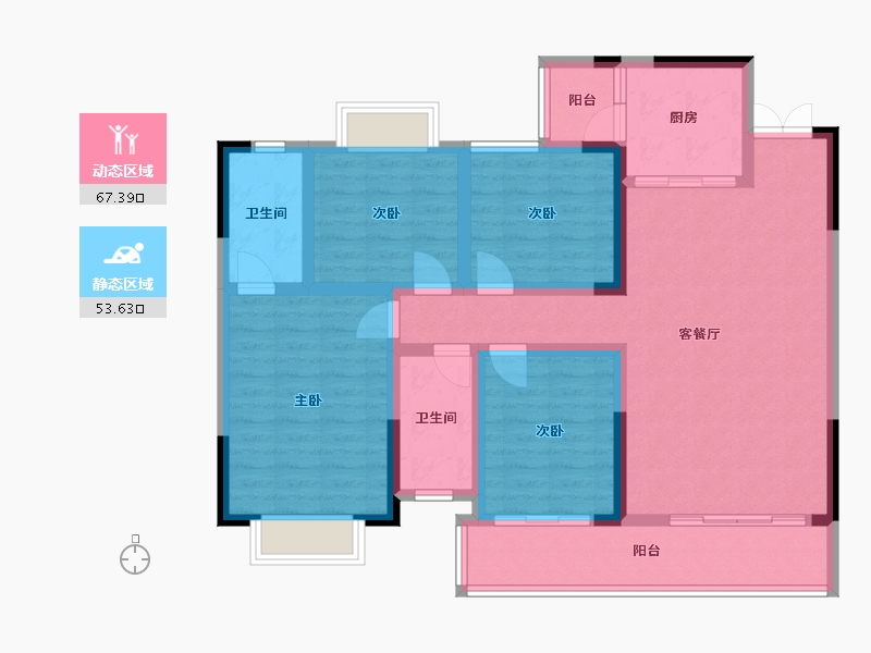 贵州省-黔东南苗族侗族自治州-众益城-109.42-户型库-动静分区