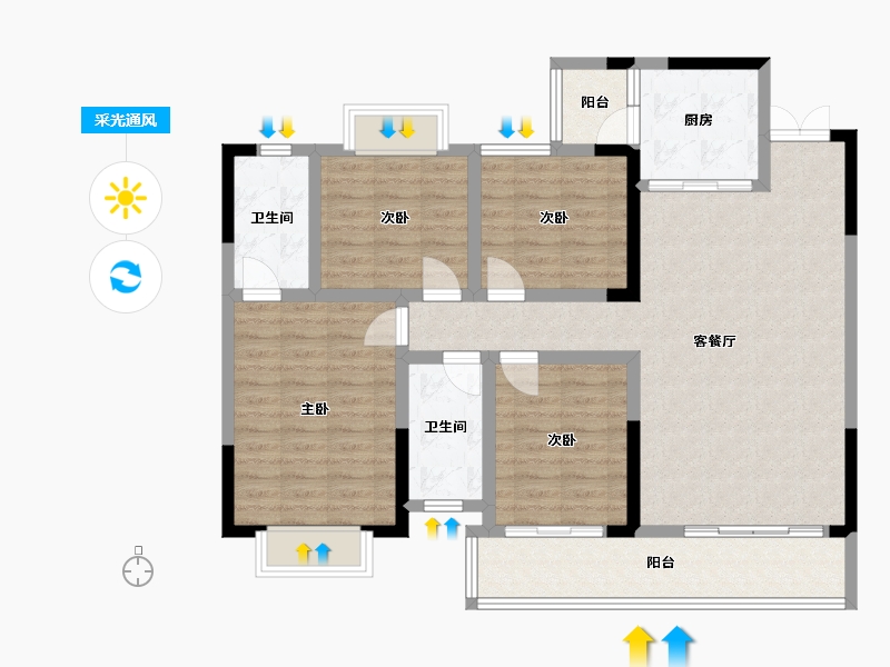 贵州省-黔东南苗族侗族自治州-众益城-109.42-户型库-采光通风