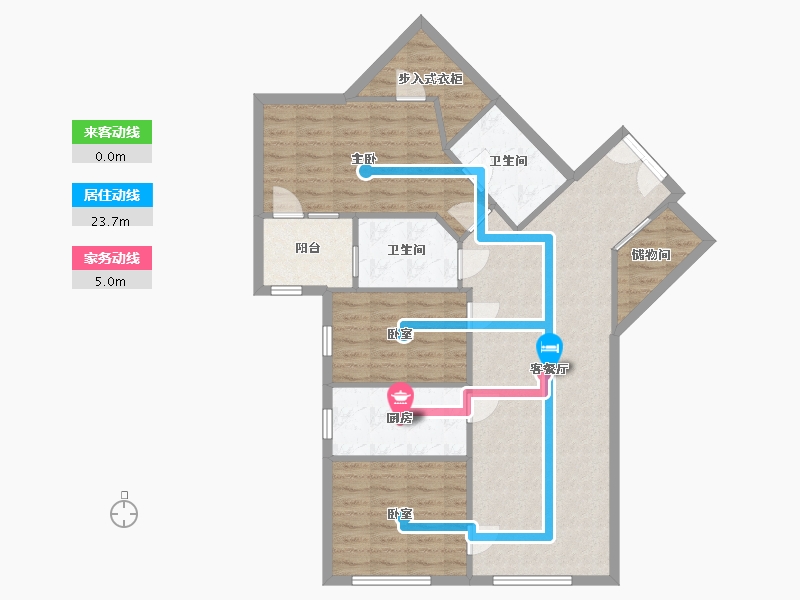 北京-北京市-阳光100国际公寓-111.64-户型库-动静线