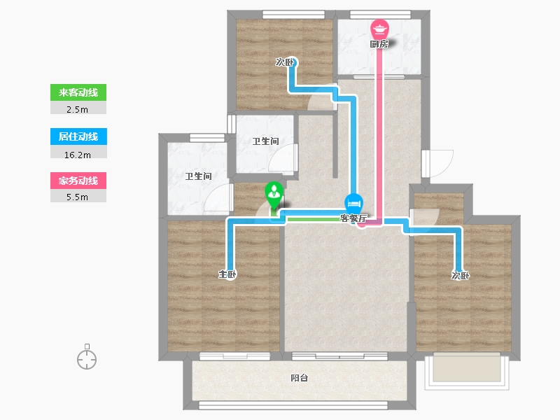 浙江省-宁波市-湖山一品-77.60-户型库-动静线