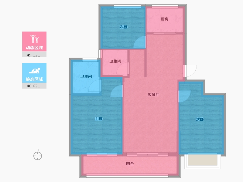 浙江省-宁波市-湖山一品-77.60-户型库-动静分区