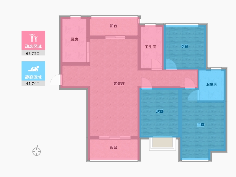 山西省-临汾市-侯马翡翠城-108.89-户型库-动静分区