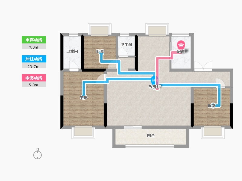 江苏省-徐州市-中南樾府-114.40-户型库-动静线