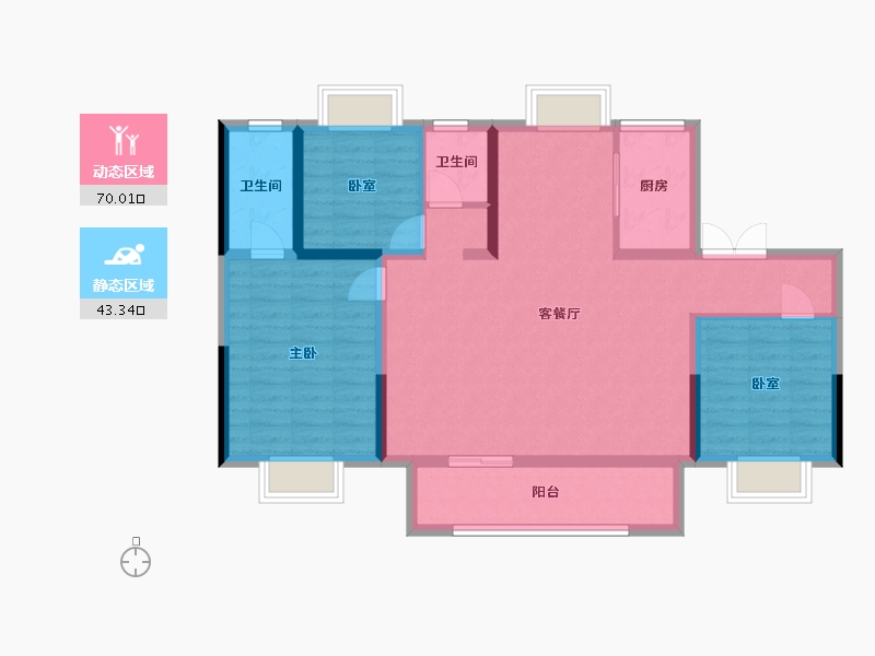 江苏省-徐州市-中南樾府-114.40-户型库-动静分区