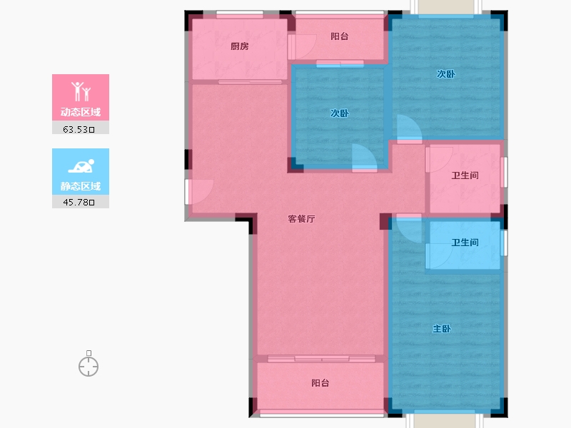 湖南省-永州市-永城珊瑚湾-99.70-户型库-动静分区