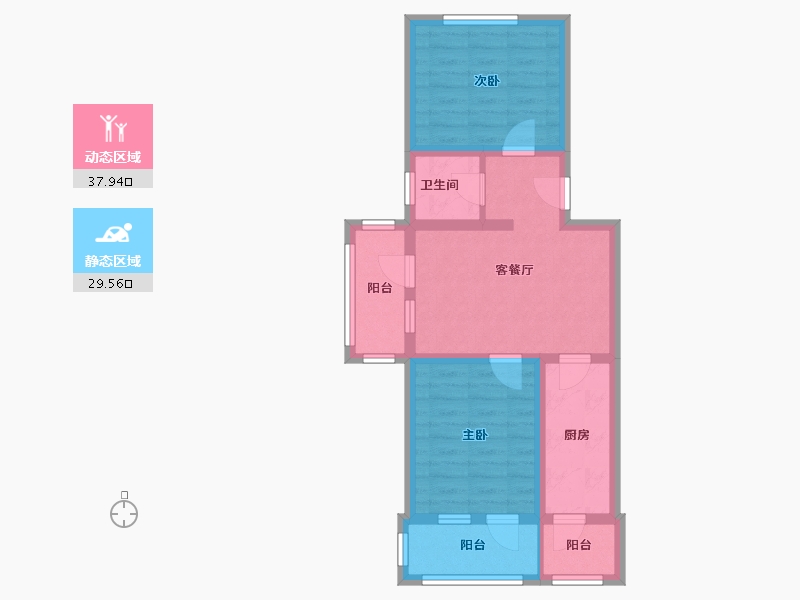 北京-北京市-同兴园小区-59.44-户型库-动静分区