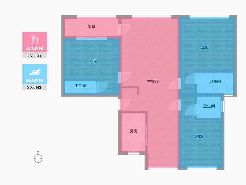 上海-上海市-滨浦新苑-104.00-户型库-动静分区