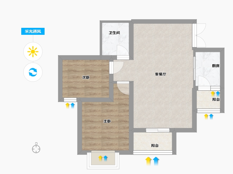 广东省-深圳市-一冶广场-47.67-户型库-采光通风