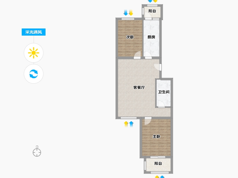 北京-北京市-龙腾苑-三区-78.05-户型库-采光通风