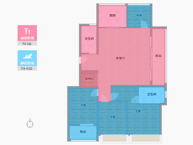 浙江省-杭州市-绿城滨江联发春来雅庭-117.60-户型库-动静分区