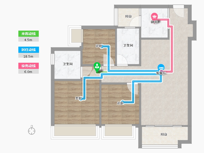 广东省-广州市-招商雍景湾-74.40-户型库-动静线